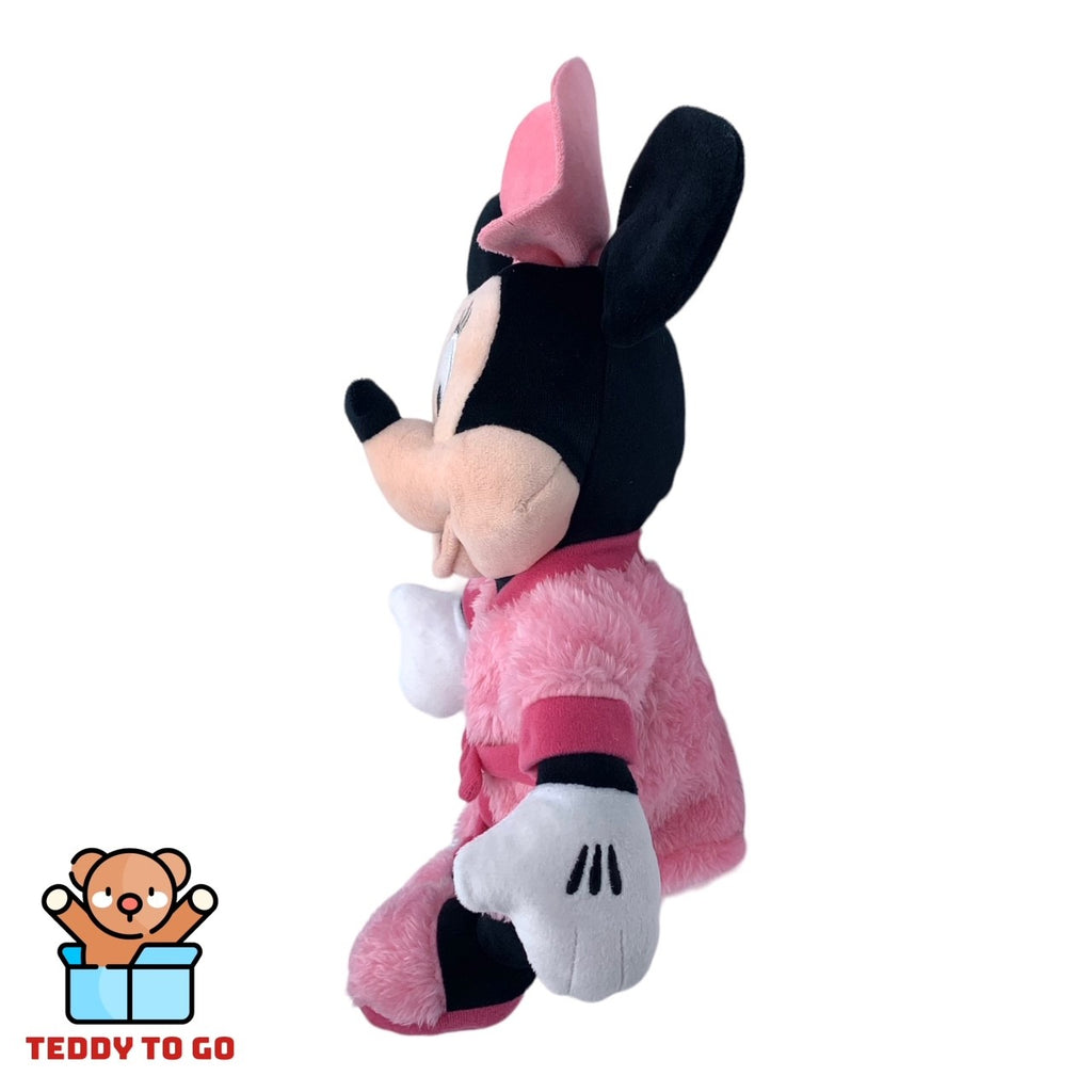 Disney Minnie Mouse in badjas knuffel zijkant