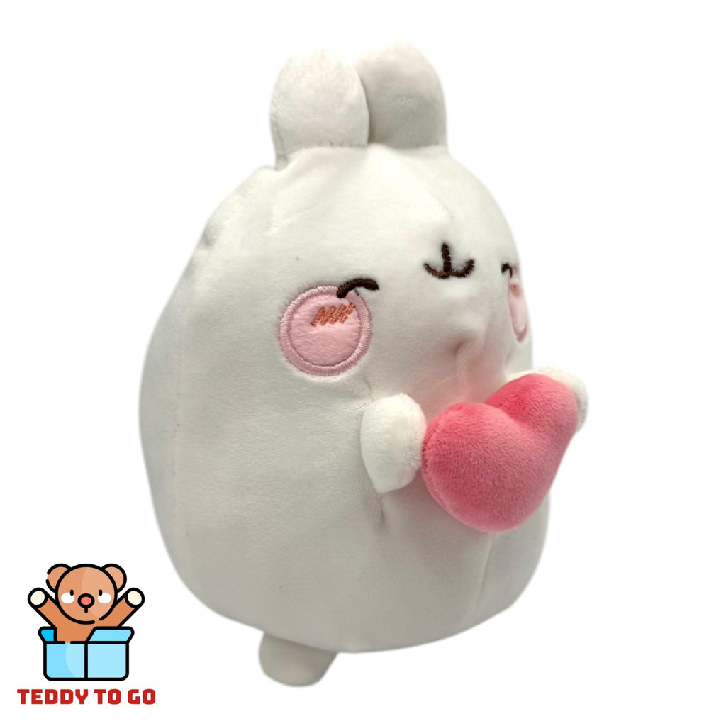 Molang met Hart knuffel zijaanzicht