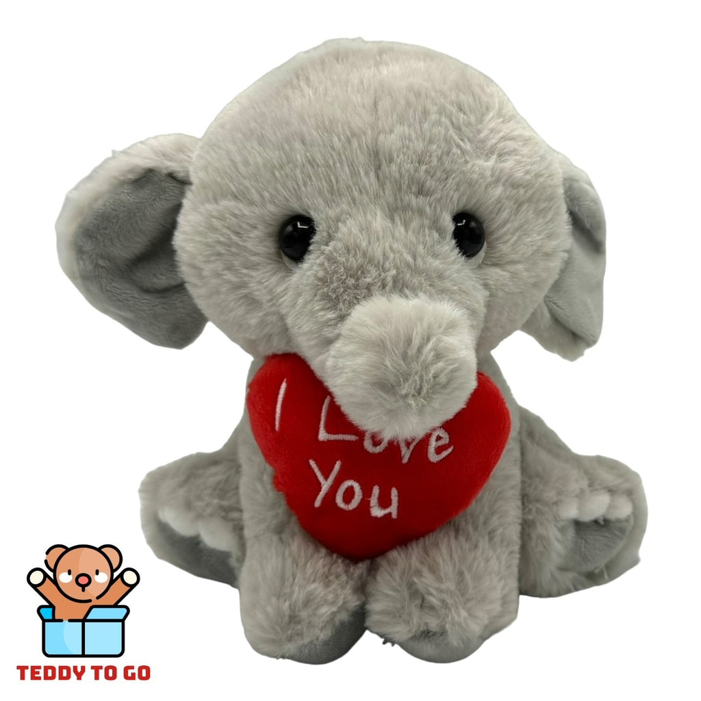 Olifant met hart knuffel voorkant