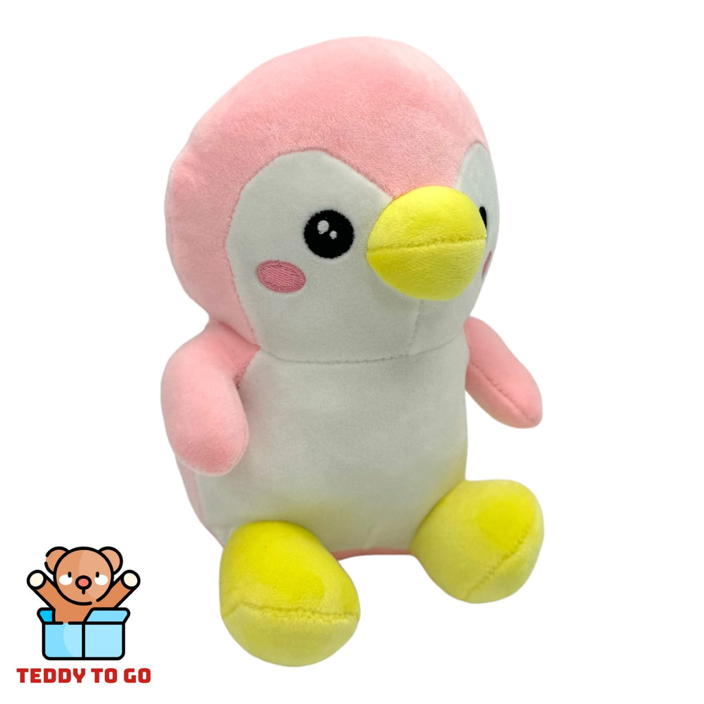 Roze Pinguïn knuffel zijanzicht