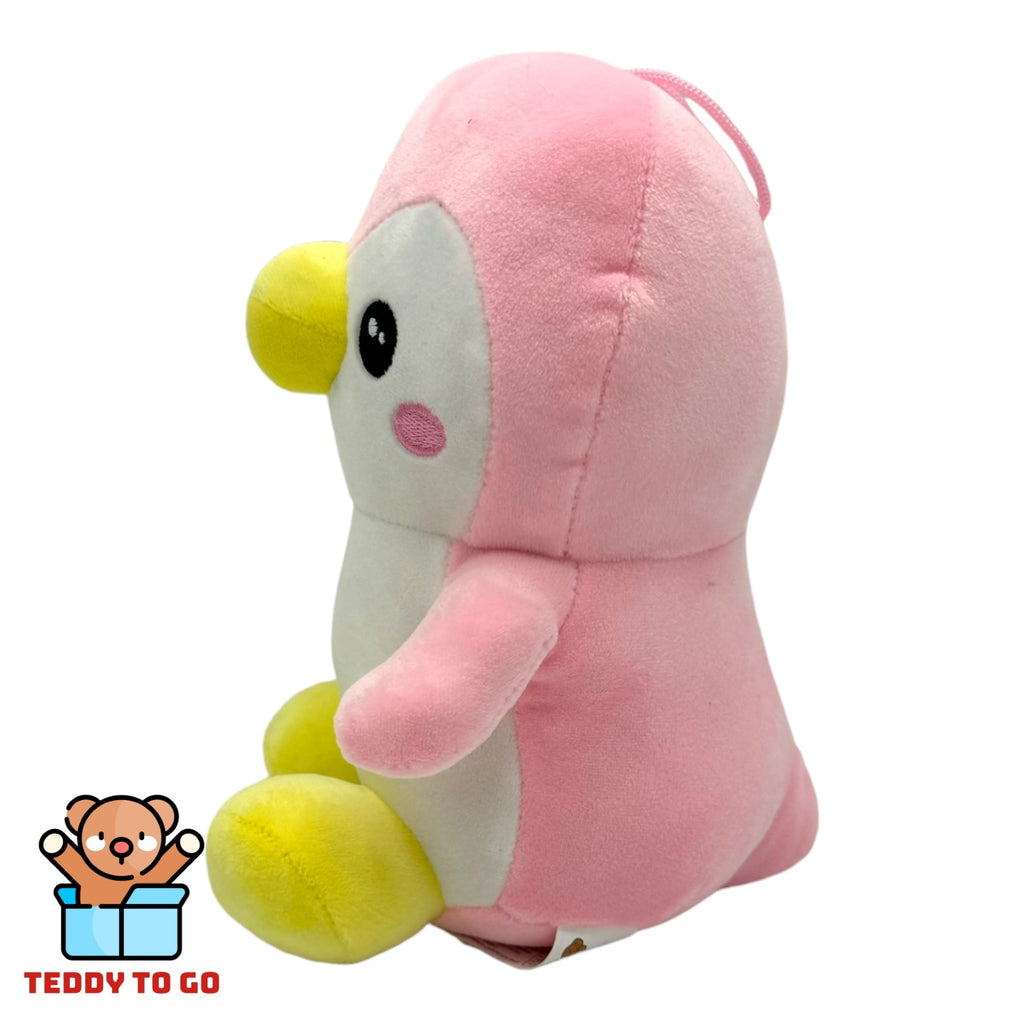 Roze Pinguïn knuffel zijkant