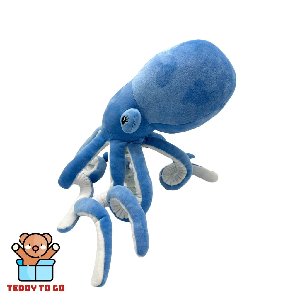 Octopus knuffel blauw zijkant