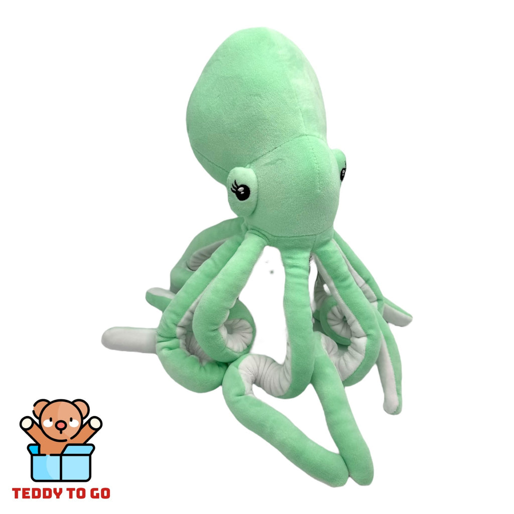 Octopus knuffel groen zijaanzicht