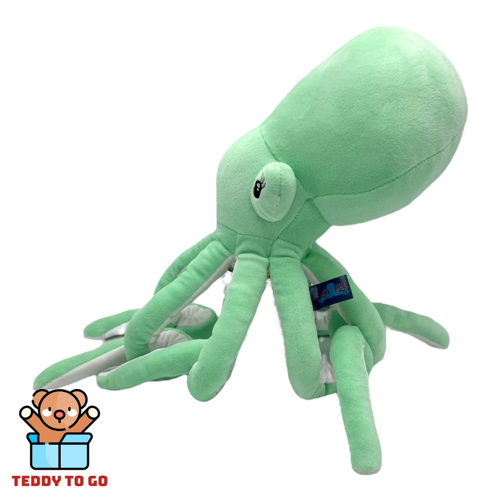 Octopus knuffel groen zijkant