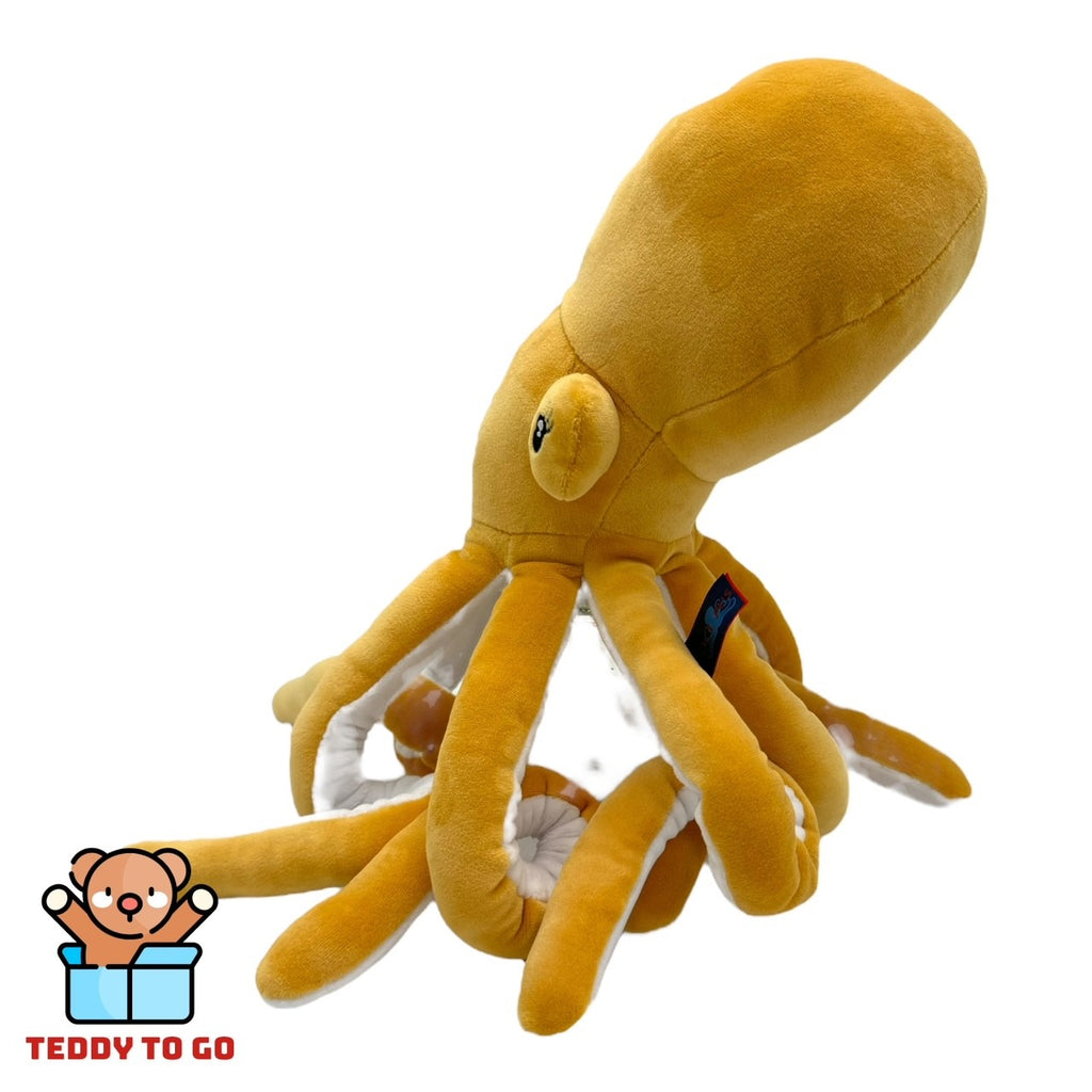 Octopus knuffel oranje zijkant