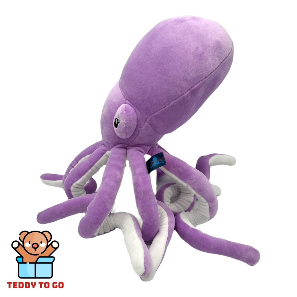Octopus knuffel paars zijkant