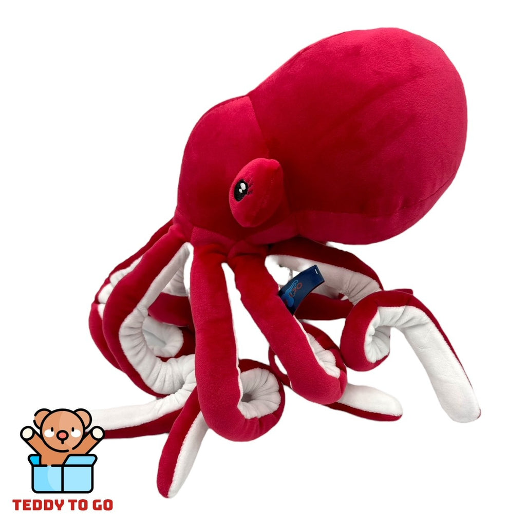Octopus knuffel rood zijkant