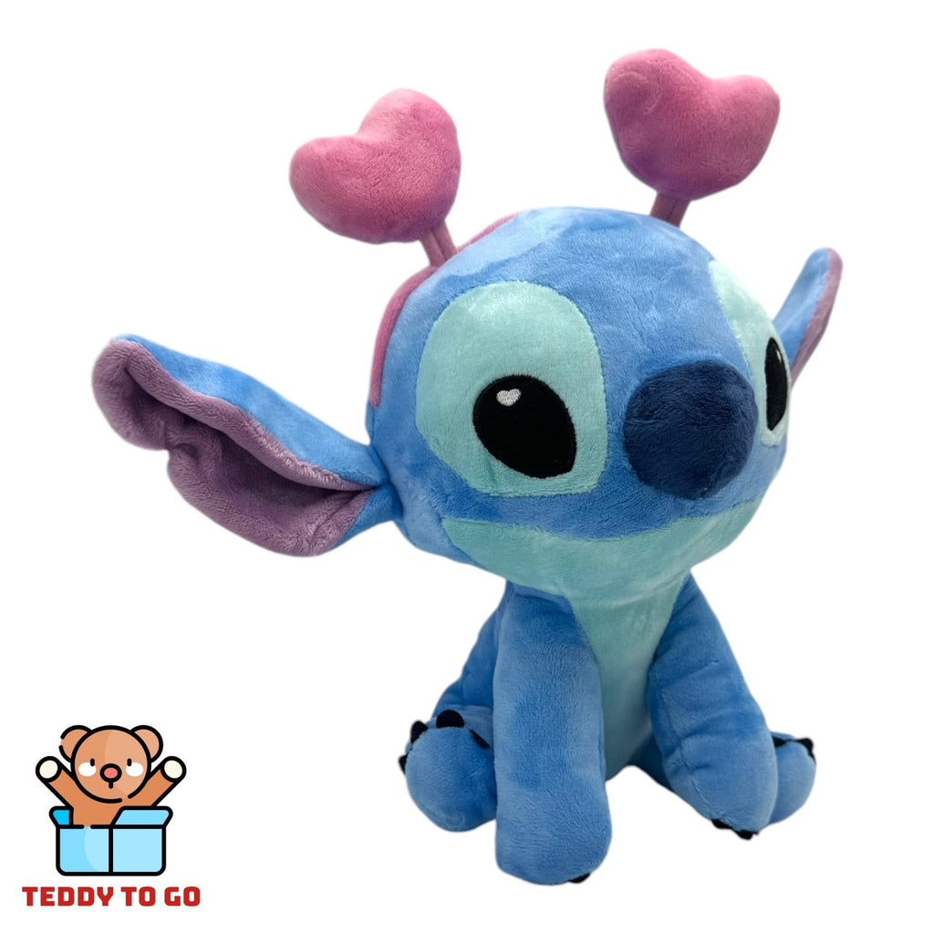 Disney Stitch met Hartjes knuffel zijaanzicht