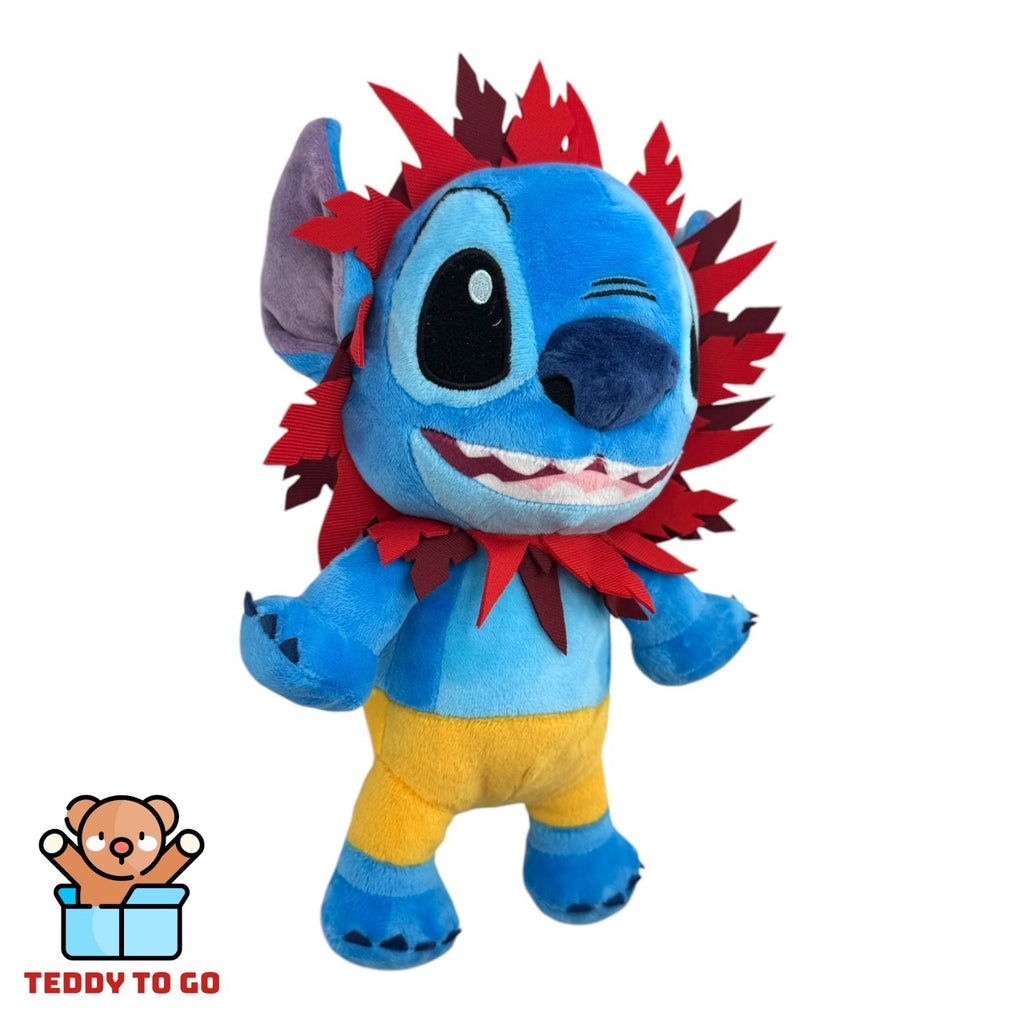 Stitch in Simba kostuum knuffel zijaanzicht