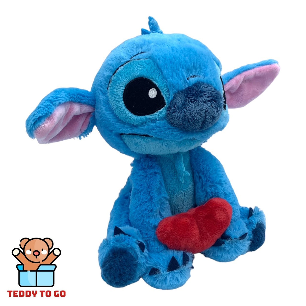 Disney Stitch met Hartje knuffel zijaanzicht