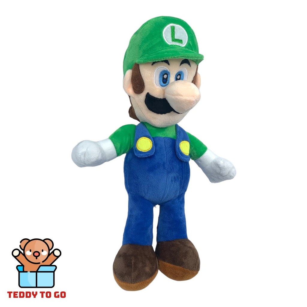 Super Mario Luigi knuffel zijaanzicht