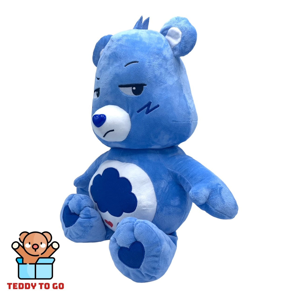 Blauwe Troetelbeer knuffel zijaanzicht
